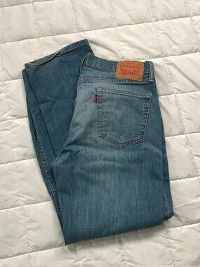 Levi’s 514 Jeans 34 x 30 Medium Wash Slim Straight Blue Red Tab Waterless